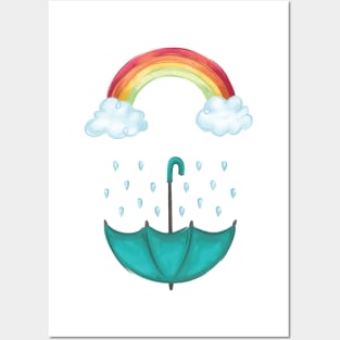 Rainbow and Rain Posters and Art